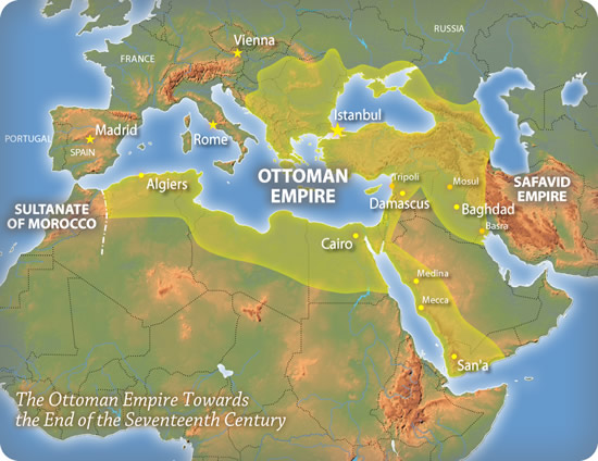 خريطة الامبراطورية العثمانية